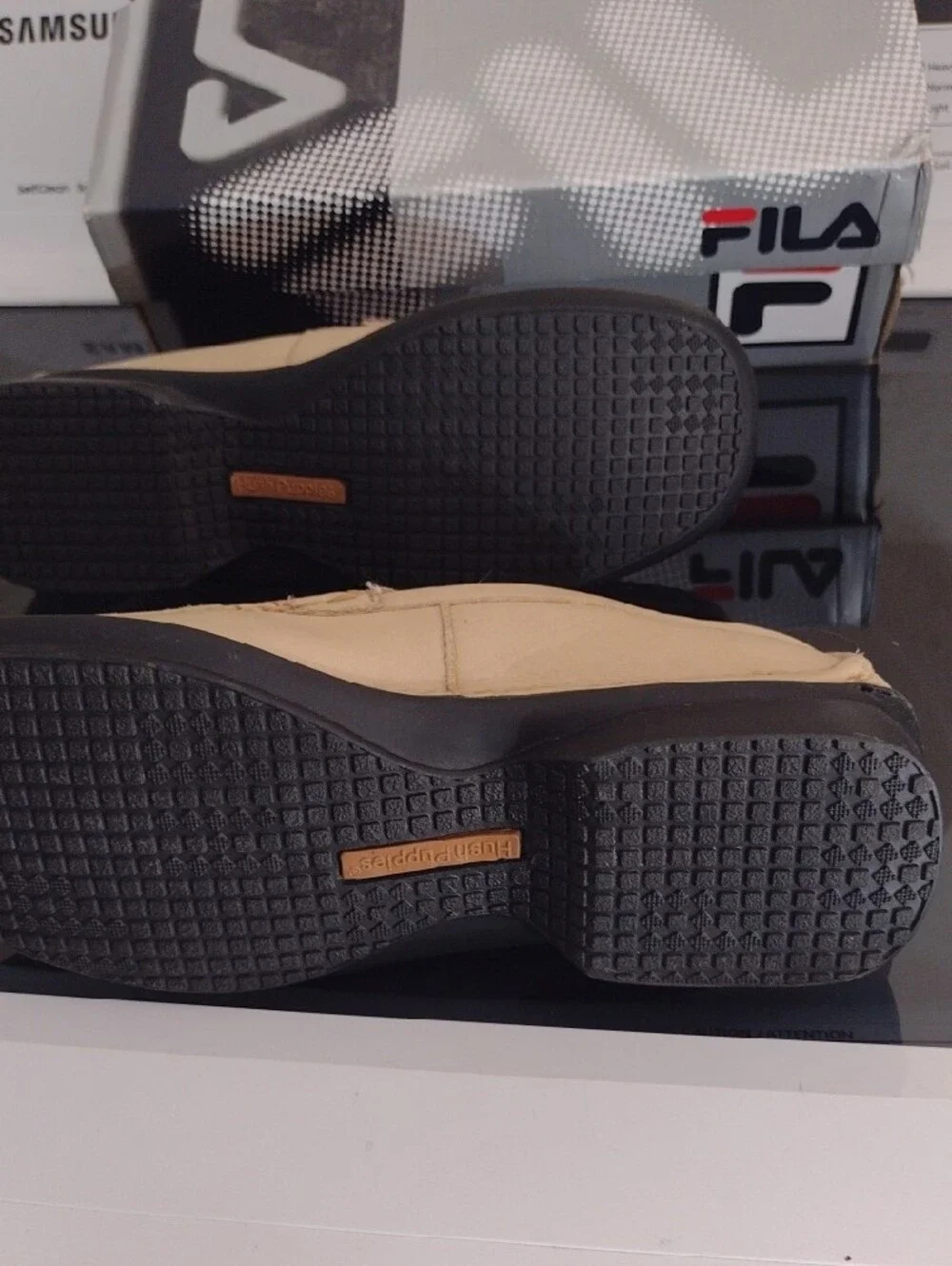 Fila Men's Tan Slip-On Leather Loafers